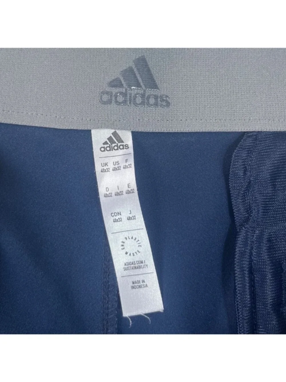 Adidas Golf Pants 40x32 Blue Recycled Polyester Activewear Lightweight